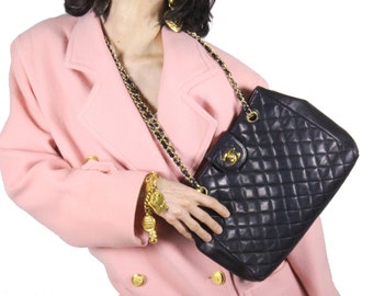 CHANEL Vintage 1990's Quilted Leather Tote Bag