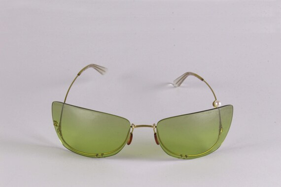 CHANEL Vintage Flexible Rimless Pearl Sunglasses … - image 4