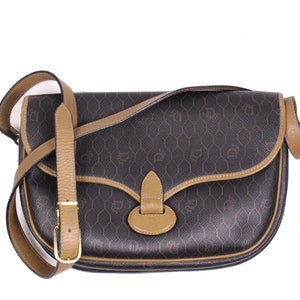 CHRISTIAN DIOR Vintage Honeycomb Canvas Crossbody Bag