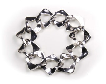 イヴ・サンローランのヴィンテージシルバーチェーンリンクブレスレット