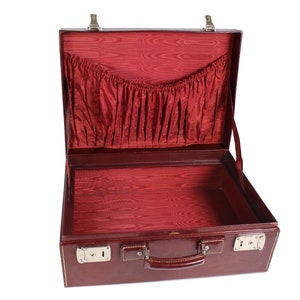 LOEWE Vintage 1950&#39;s Burgundy Leather Travel Briefcase