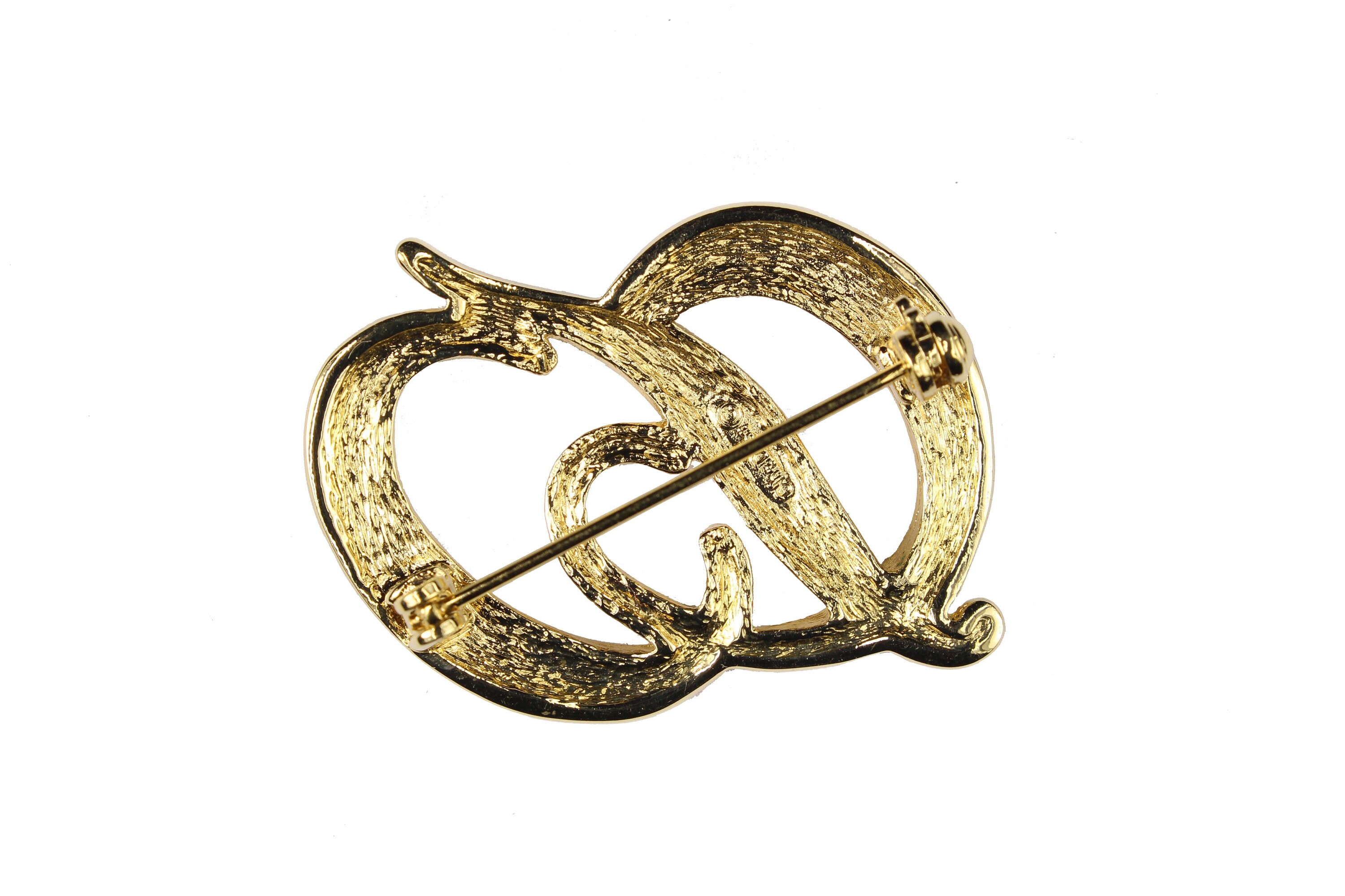 CHRISTIAN DIOR * Silver Toned Insigna Diamante Brooch - Etsy