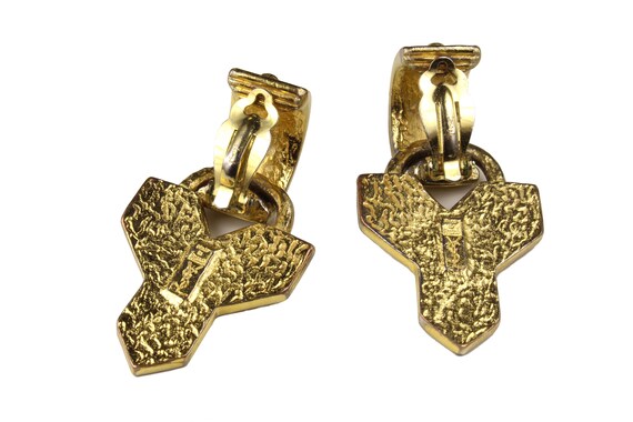 YVES SAINT LAURENT Vintage Iconic Y Earrings - image 7