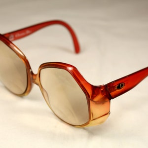 CHRISTIAN DIOR vintage 80's Lunettes Optyl Translucide Couleur Orange image 3