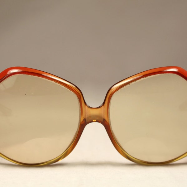 CHRISTIAN DIOR vintage 80's Lunettes Optyl Translucide Couleur Orange