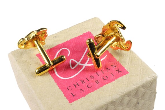 CHRISTIAN LACROIX Vintage Gold Bull Head Cufflinks - Etsy Hong Kong