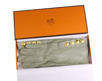 HERMÈS Vintage buttons Leather Gloves