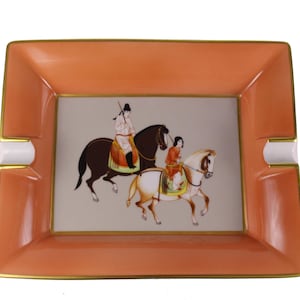 Hermès Vintage Pferde Aschenbecher aus Porzellan