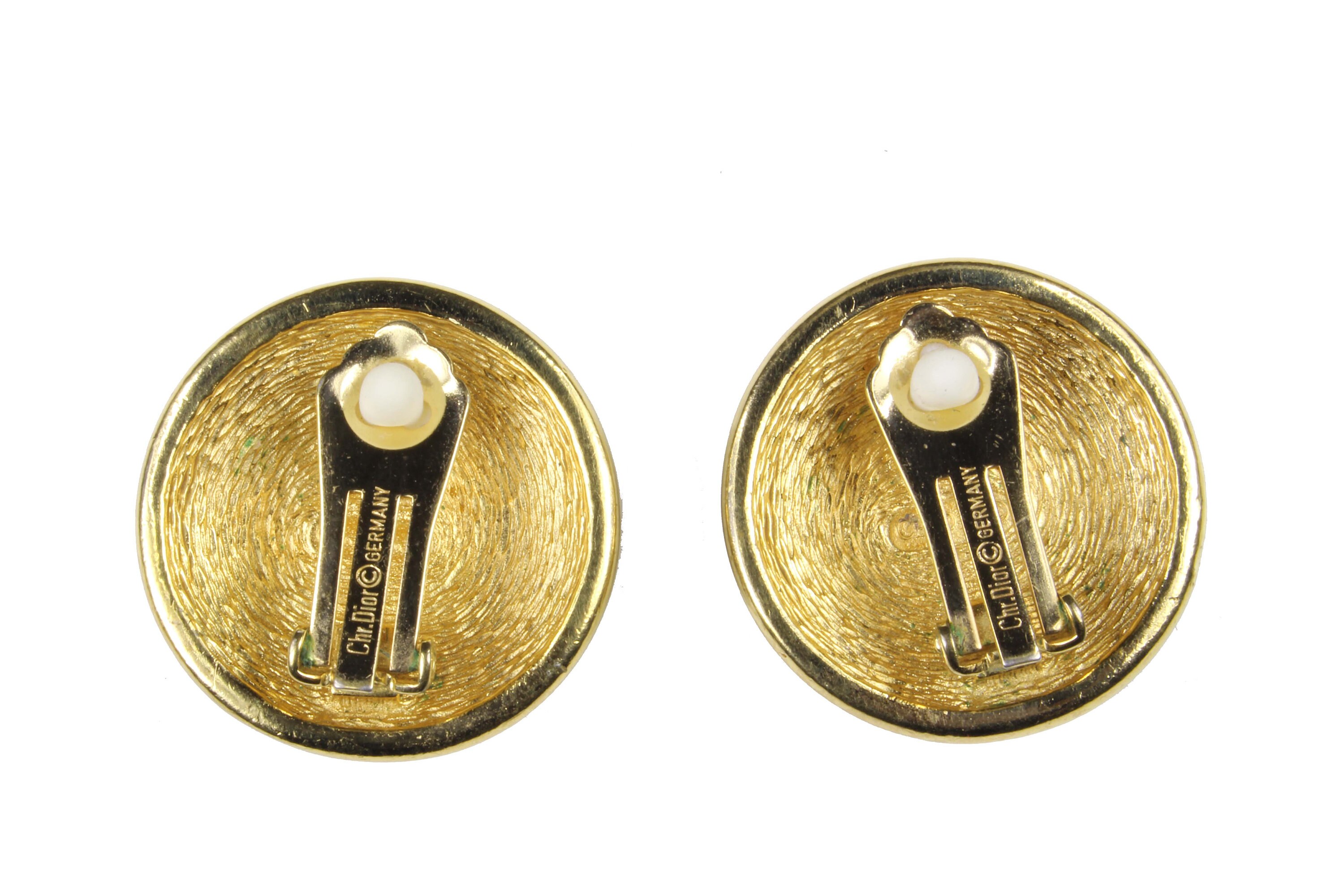 CHRISTIAN DIOR Vintage Circular Logo Earrings - Etsy Canada