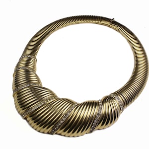 NINA RICCI Vintage Tubogas Clear Rhinestone Necklace