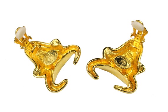 CHRISTIAN LACROIX Vintage Gold Bull Head Earrings - image 3