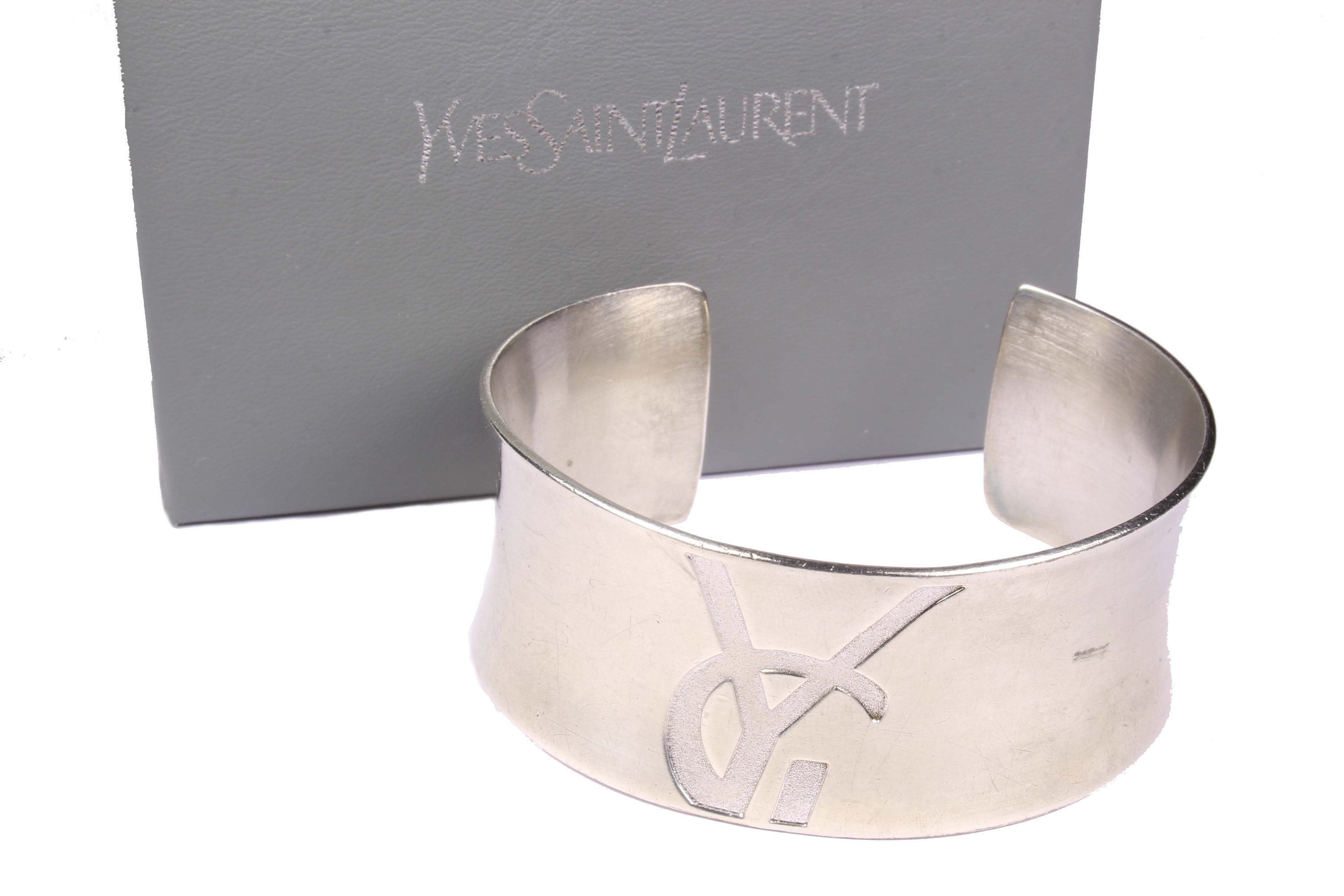 Ysl cuff bracelet silver Clearance
