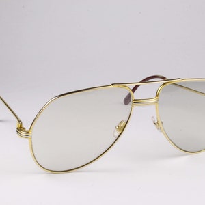 CARTIER vintage 80's Lunettes de vue Vendôme Aviator Plaqué Or 262123 image 6