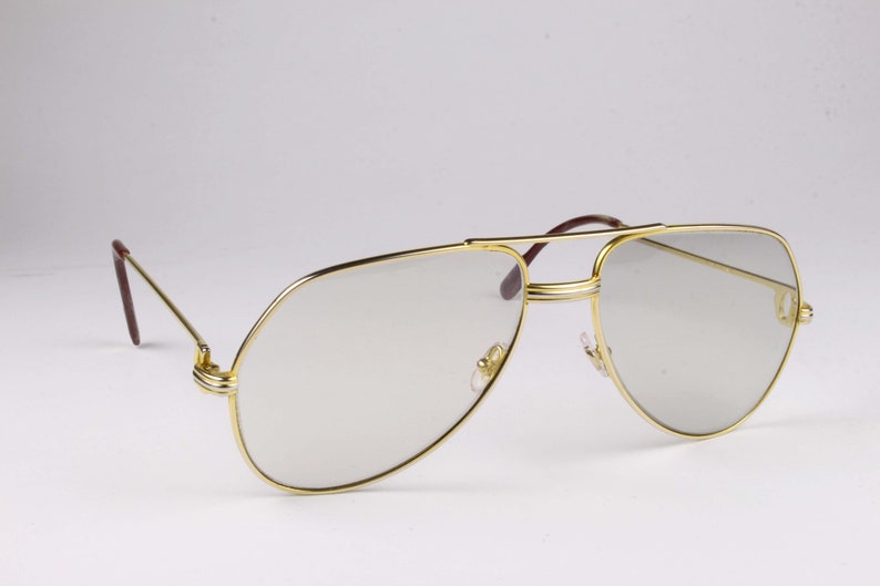 CARTIER vintage 80's Lunettes de vue Vendôme Aviator Plaqué Or 262123 image 6