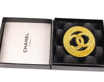 CHANEL Vintage Iconic Logo Rope Brooch