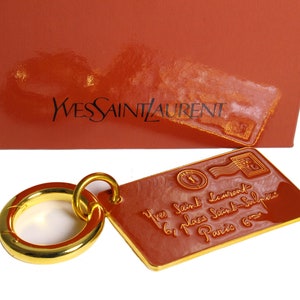 YVES SAINT LAURENT Y-mail Vintage Large Envelope Key-Ring Bag Charm or Necklace