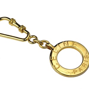 CELINE PARIS Vintage Disc Key-Ring Bag Charm