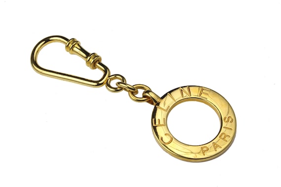 CELINE PARIS Vintage Disc Key-ring Bag Charm 