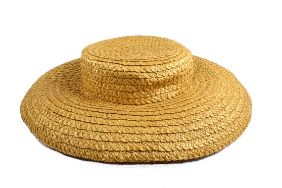 RAMOS DE GRAU Vintage Natural Straw Hat Wide Brimmed - Gem