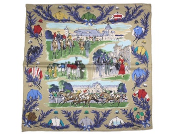 エルメス シルクスカーフ カレ90 「Au Son du Tam Tam」 レッド シルク