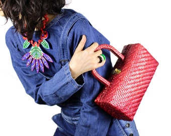 Torebka NEIMAN MARCUS Vintage Cherry Wicker