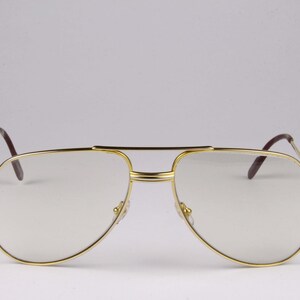 CARTIER vintage 80's Lunettes de vue Vendôme Aviator Plaqué Or 262123 image 2