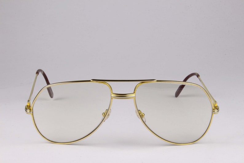 CARTIER vintage 80's Lunettes de vue Vendôme Aviator Plaqué Or 262123 image 2
