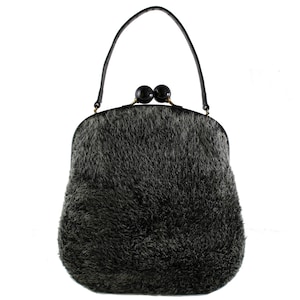 Large MORRIS MOSKOWITZ Gray Fur Handbag