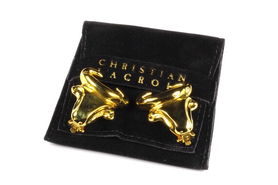 CHRISTIAN LACROIX Vintage Gold Bull Head Earrings - image 4