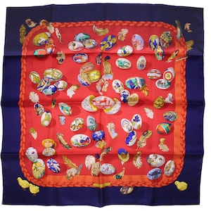 Vintage HERMÈS scarf “Couvée d&#39;Hermès” by Caty Latham