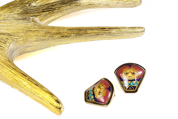 HERMÈS Vintage Cloisonne Enamel Earrings - image 3