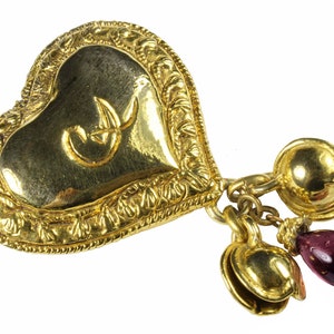 CHRISTIAN LACROIX Vintage Large Heart Perfume Holder Brooch