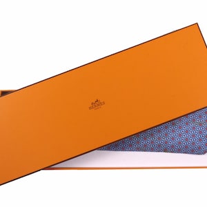 Vintage HERMÈS Blue Silk Tie Original Box