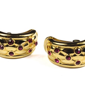 LANVIN Vintage Red Rhinestone Earrings