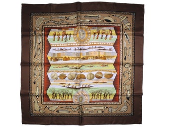 Vintage HERMÈS scarf “Vie du Fleuve” by Aline Honoré