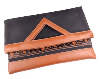 YVES SAINT LAURENT pochette enveloppe pliable vintage des années 1980