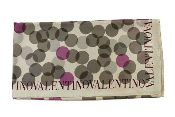 VALENTINO Vintage Scarf 100% Silk Polka Dots - image 1