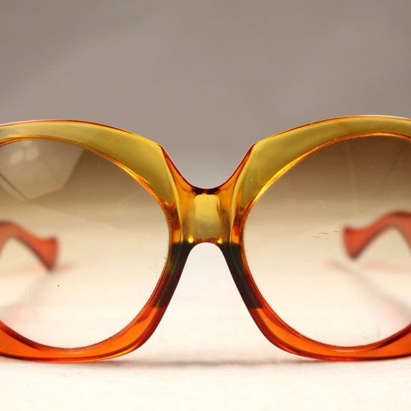 Vintage 70s Sunglasses Yves Saint Laurent Translucent Orange Color