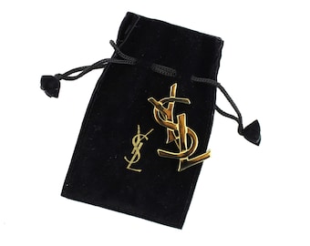 お箱付き‼️❤︎ YSL ❤︎ Vintage ❤︎ broach YVES SAINT LAURENT Iconic Logo Vintage Brooch - Etsy