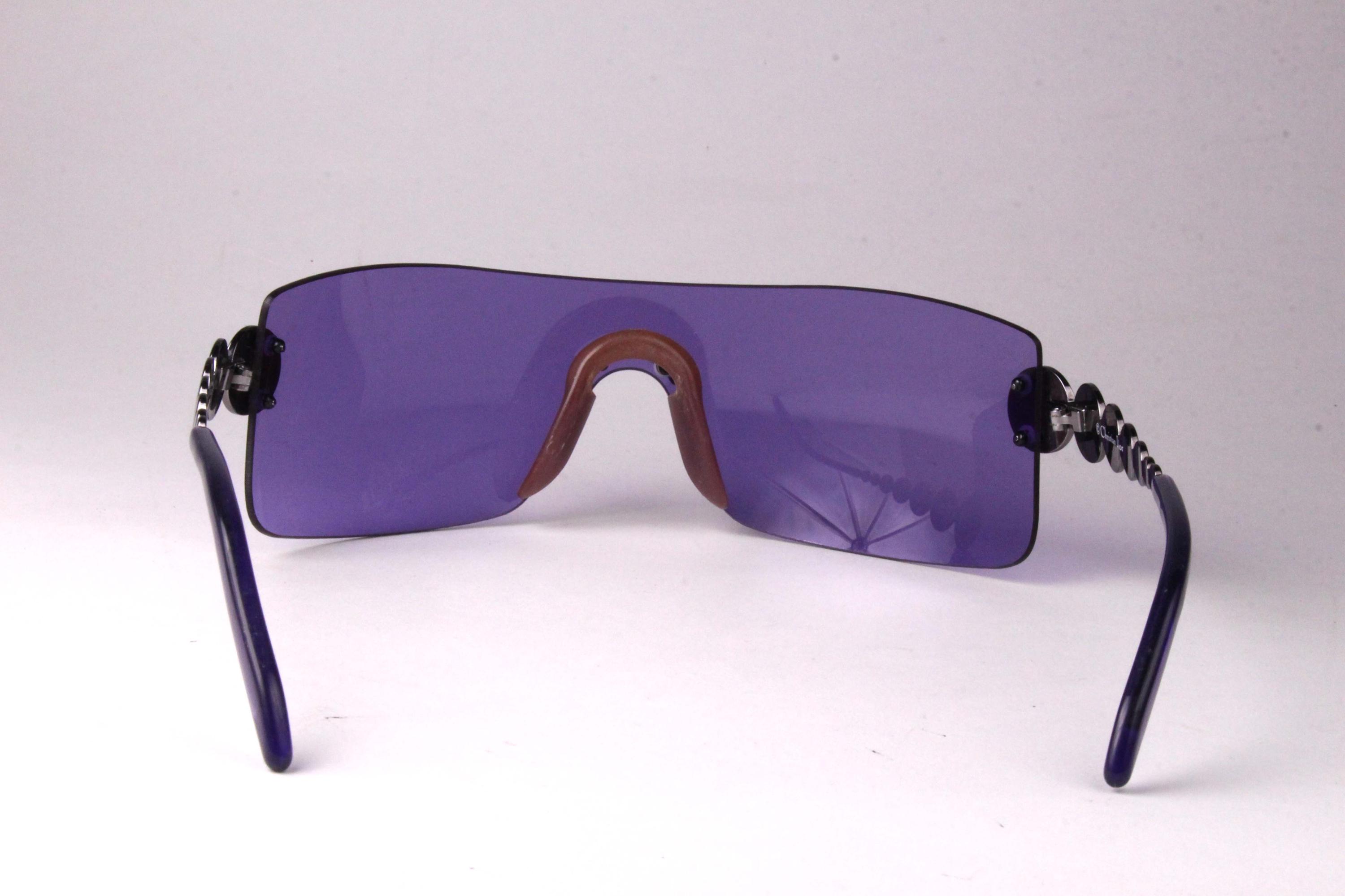 CHRISTIAN DIOR Vintage 2000's Millenium 83L Violet Mask Sunglasses