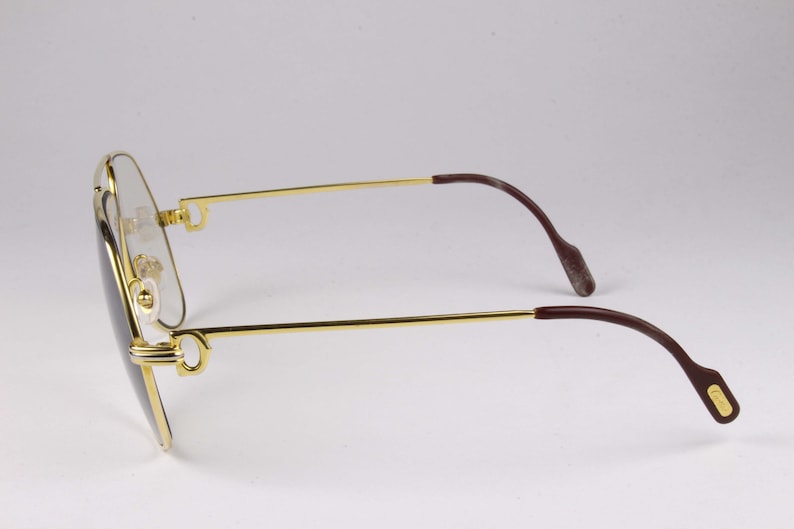 CARTIER vintage 80's Lunettes de vue Vendôme Aviator Plaqué Or 262123 image 4