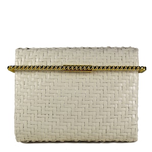 Vintage RODO white wicker clutch