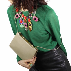 JUDITH LEIBER Tapue Karung Snake Skin Clutch