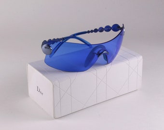 CHRISTIAN DIOR Vintage 2000's Blue Millenium 55N Mask Sunglasses