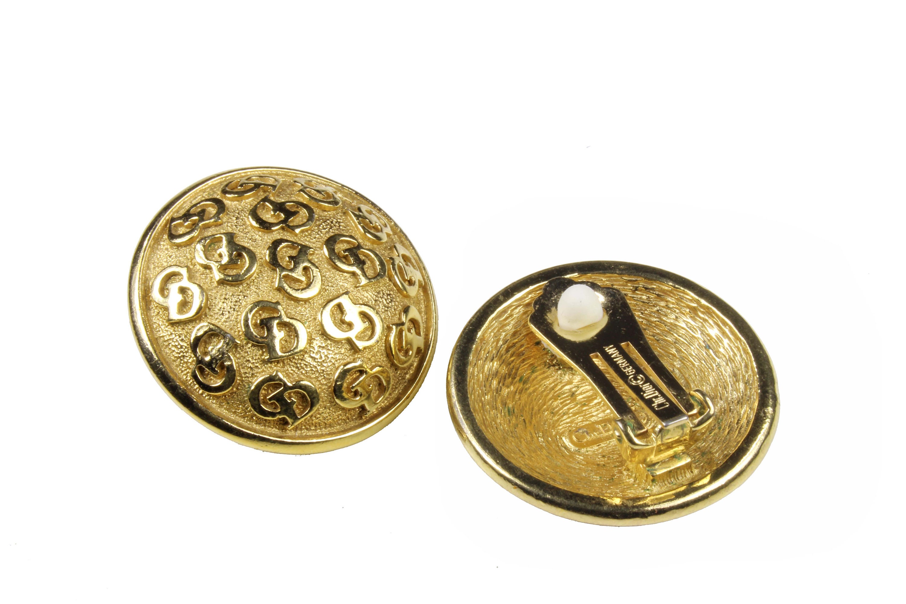 CHRISTIAN DIOR Vintage Circular Logo Earrings - Etsy Canada