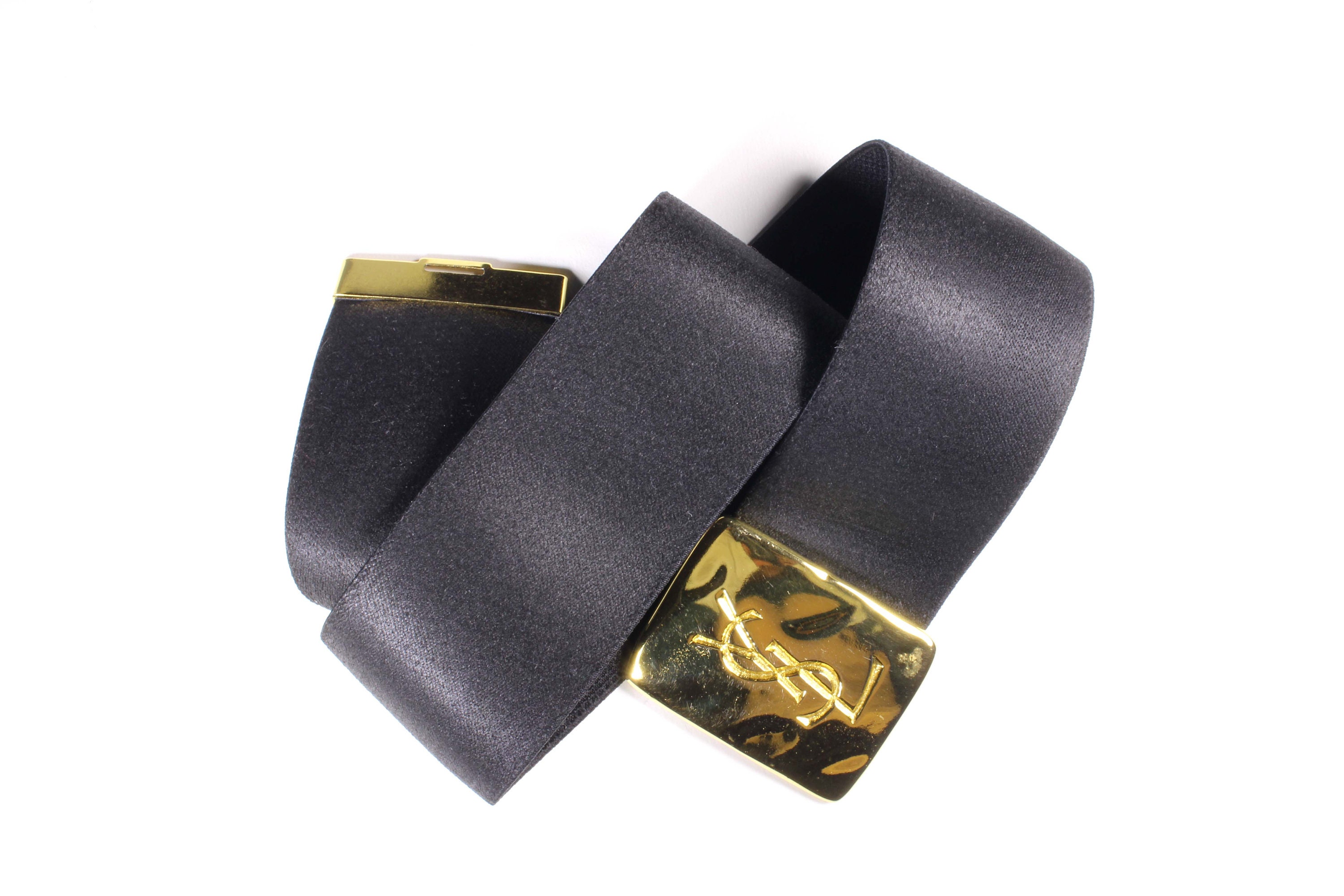 YVES SAINT LAURENT elastic Logo belt – Vintage Carwen