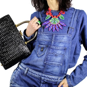 Vintage Structured Black Wicker Bag