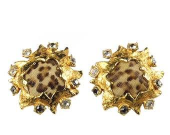 CHRISTIAN LACROIX Vintage Leopard Print Earrings