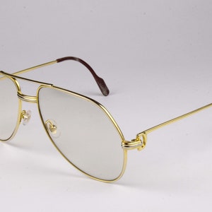 CARTIER vintage 80's Lunettes de vue Vendôme Aviator Plaqué Or 262123 image 3