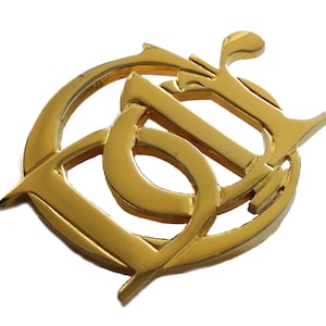 CHRISTIAN DIOR Parfums Gold metal Logo Vintage Brooch